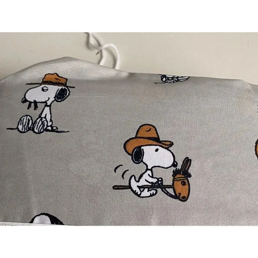 Peanuts Snoopy Halloween QUEEN Sheet Set Pumpkin Cactus Cowboy Pumpkin‎ NEW